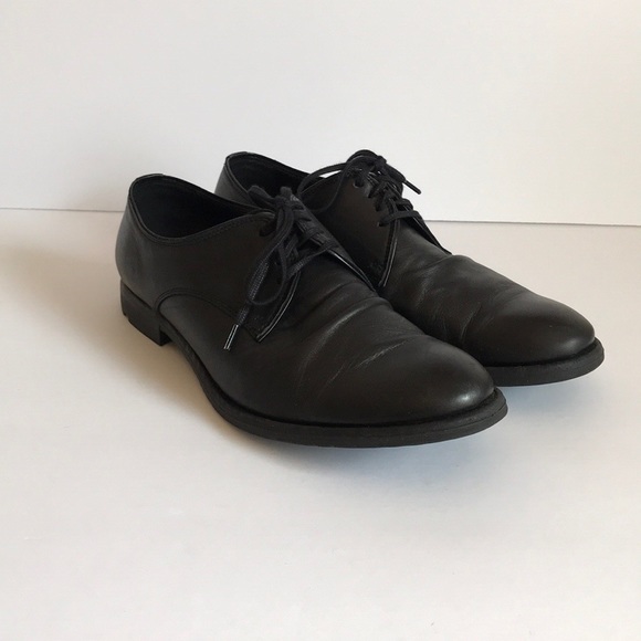 zara man black leather shoes